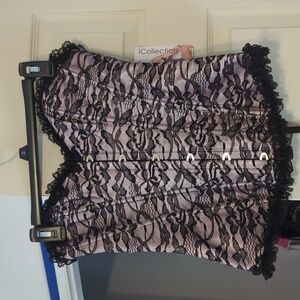 Black Lace Pink Corset